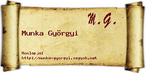 Munka Györgyi névjegykártya